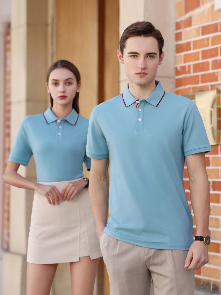 FEINA 2312 polo shirt printed logo overalls lapel work clothes short sleeve t-shirt printed embroidery summer