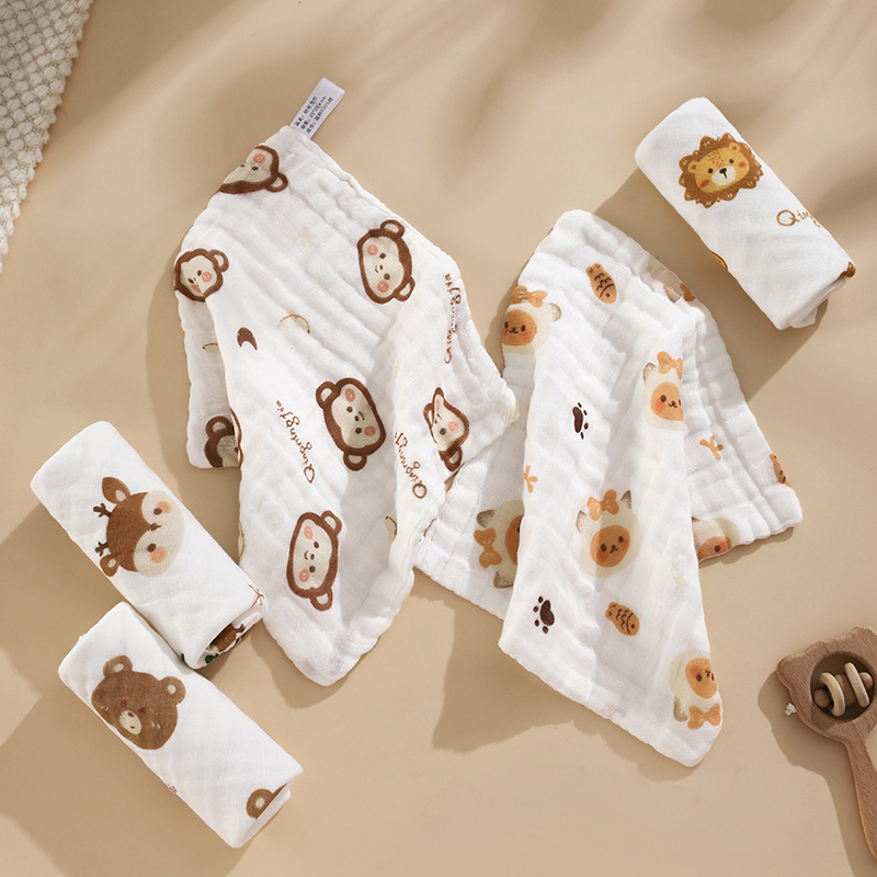Baby towel gauze newborn saliva towel children's square towel baby's towel class a wash face bath absorbent soft