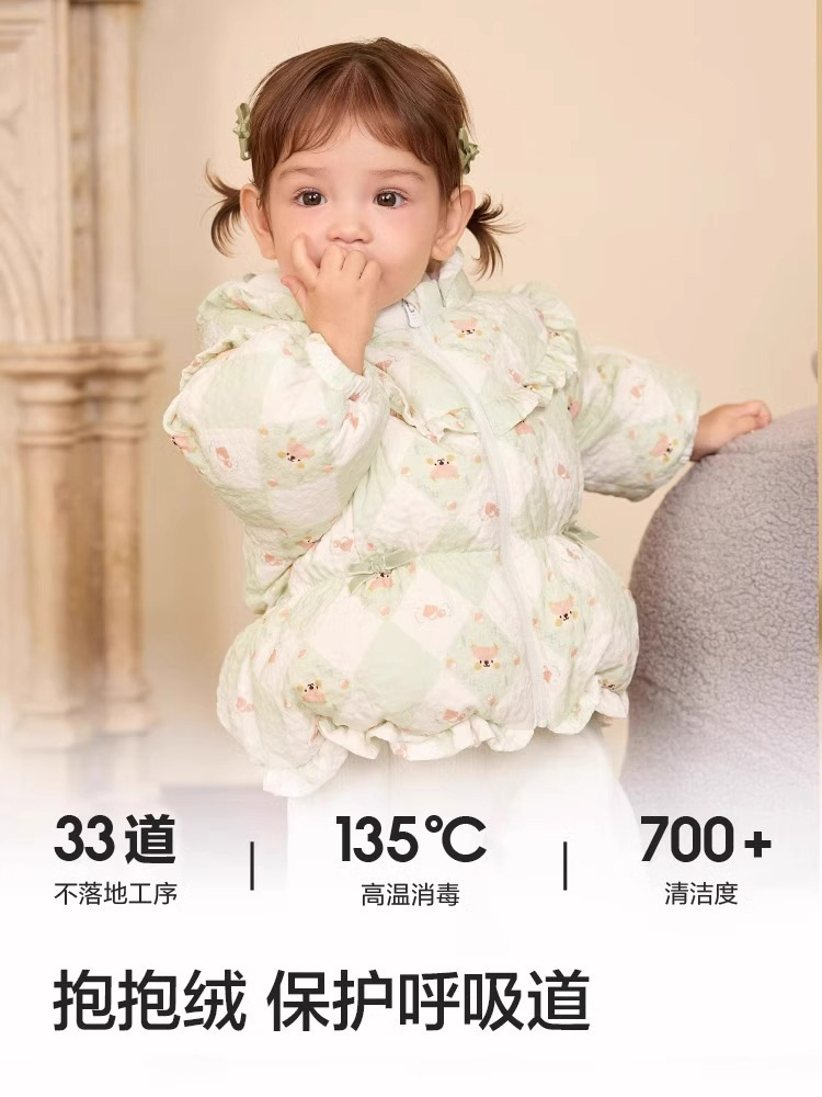 Children's Clothing Baby Down Jacket Girls Baby Winter Short Jacket Children's Warm 2024 New Cute