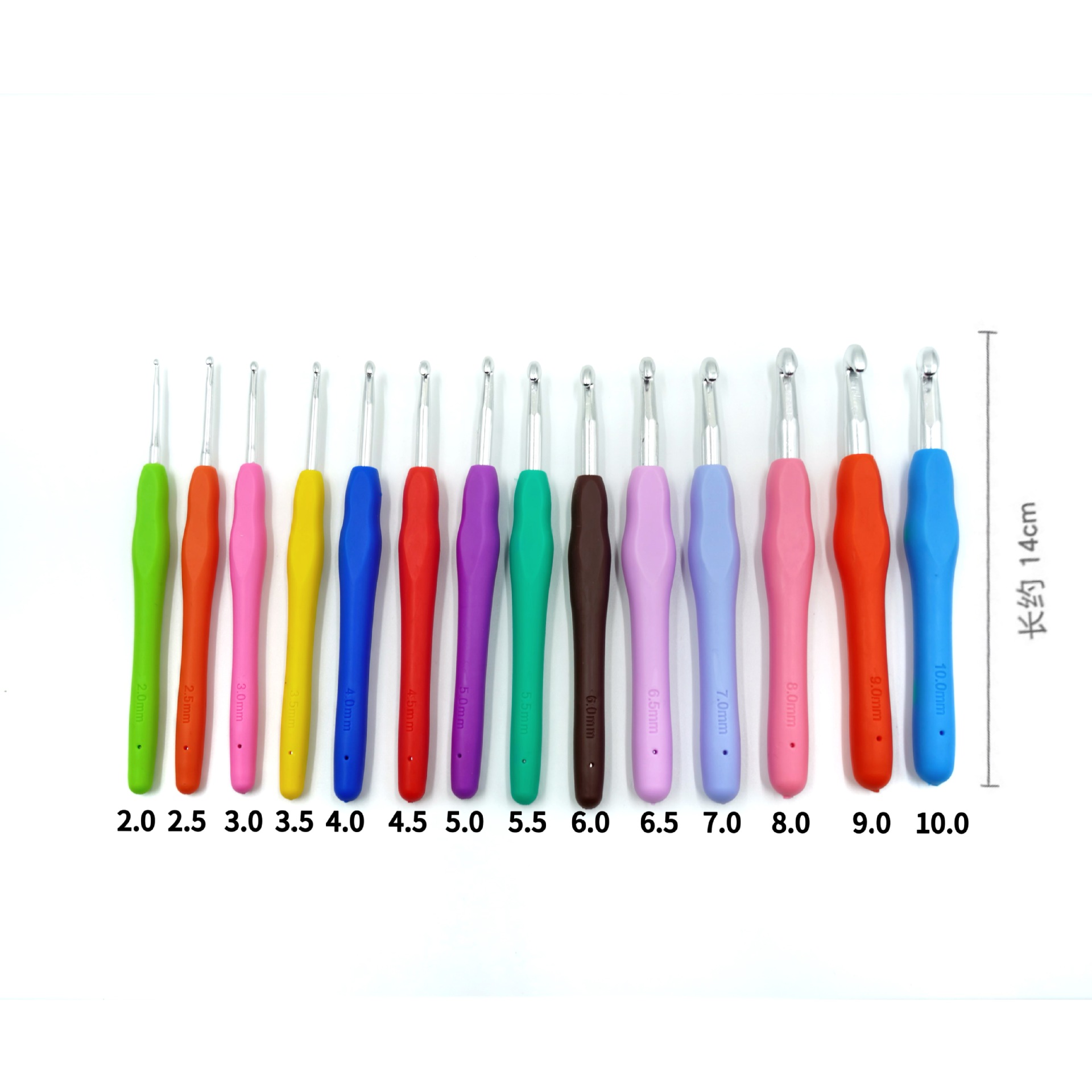Вязаный крючок с мягкой ручкой радуга ручной работы набор алюминиевых крючков для вязания с мягкой ручкой и шершавая игла