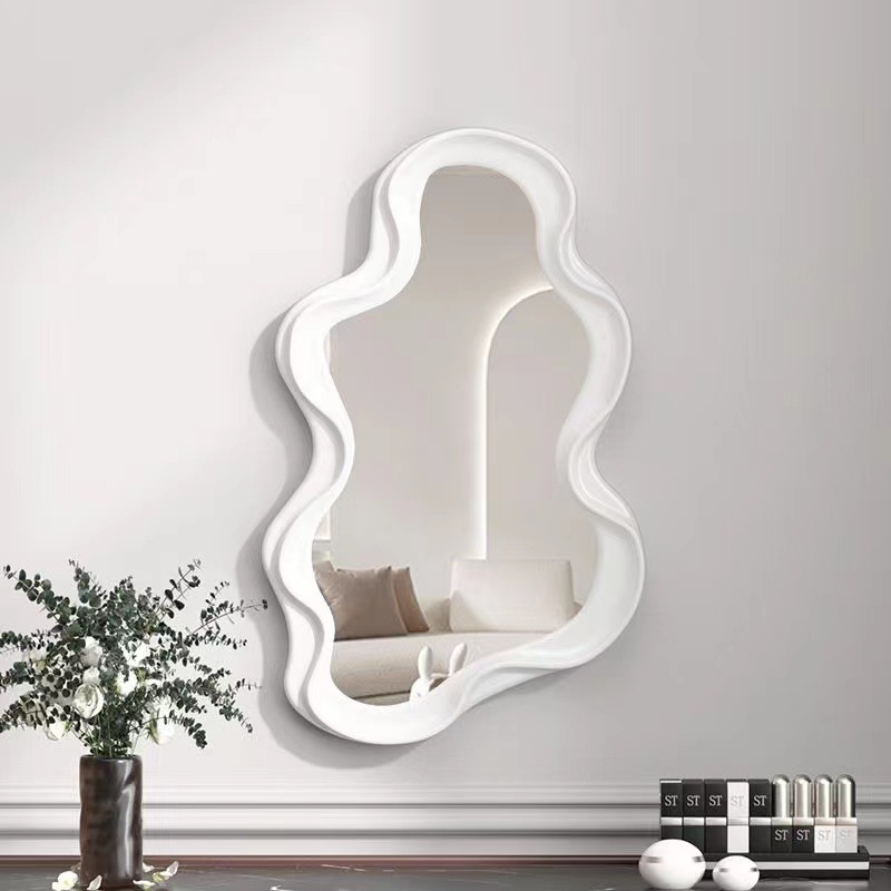 Factory Cloud Mirror Desktop Dressing Mirror Makeup Mirror Student Dormitory Desktop Mirror Wave Mirror Irregular Shape