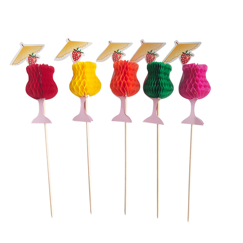 Ready Supply of Cocktail Decoration Umbrella-Shaped Bamboo Skewers, Snack Cake Fruit Picks, Small Umbrella Picks