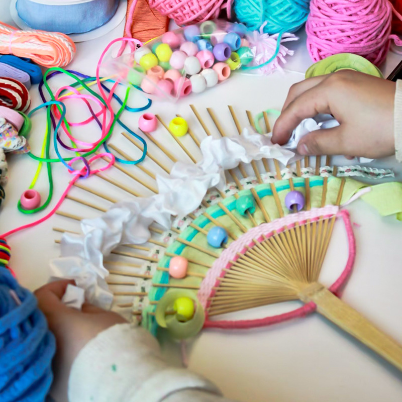 Natural Bamboo Fan Skeleton diy Group Fan Handmade Area Semi-finished Bamboo Fan Weaving Fan Ethnic Style Activity Group Building