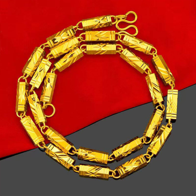 Manufacturer [Store Hot Sale] 5mm Men's Bamboo Knot Chain Long-Lasting Colorfast Necklace for Men, Bold Style, Direct Sale