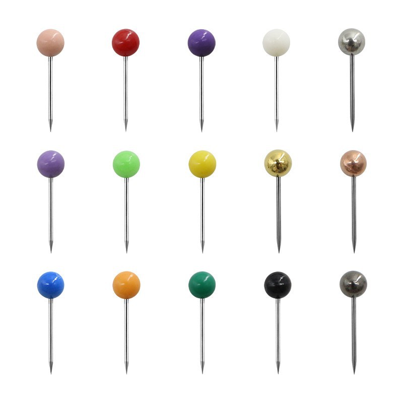 Manufacturer's Spot Colorfulful Plastic Steel Pin Office Fishing Gear Cork Board Fixed Accessories Round Ball Earth Pin