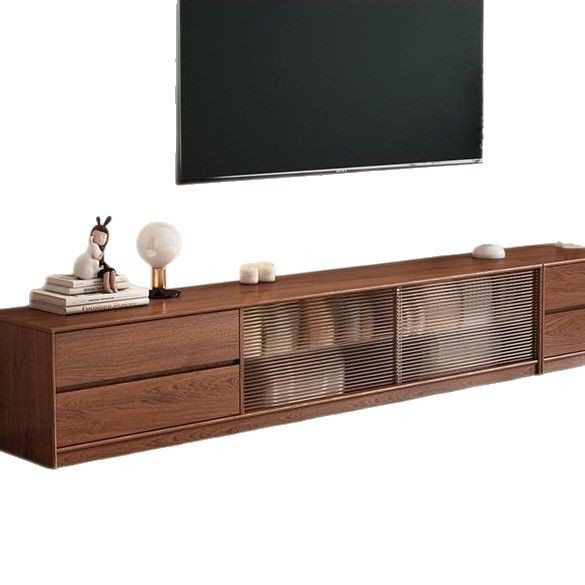 Full Set TV Cabinet Coffee Table Full Solid Wood Floor-standing Living Room Storage Integrated Film and Television Machine Side Cabinet TV Cabinet