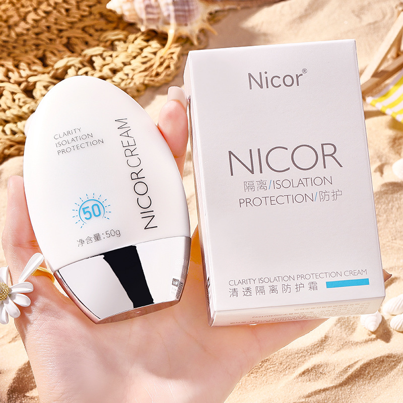 Popular sunscreen 50ml cream Nicor protective cream high-power isolation drying female military training genuine goods wholesale delivery