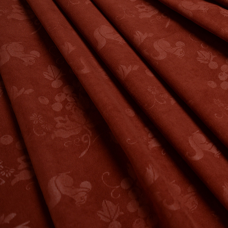 Autumn and Winter Squirrel Grape Thick Dark Pattern Embossed Twill Brushed Ming Dynasty Han Dynasty Cloth Fabric Jade Cat Xiaoge Special Grade