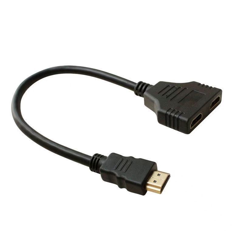Hdtv One in and Two Out Extension Adapter Cable 1 to 2 Male to Double Female 3D Computer Monitor Hdtv High-Definition Cable