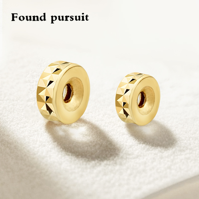 Pure 18K Gold Abacus Beads Spacer Beads Bracelet Necklace Accessories Jewelry DIY Jewelry Tire Beads Pearl Au750