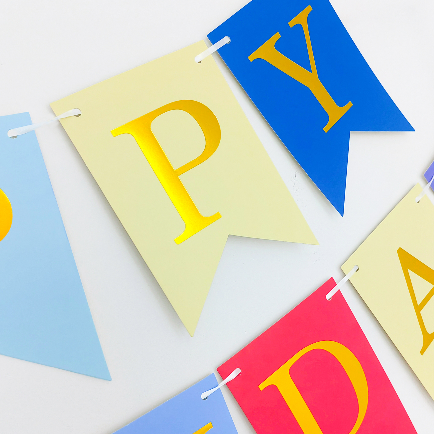 Bronzing Fishtail Happy Birthday Flag Happy birthday Party Decoration Happy Birthday Banner Flower