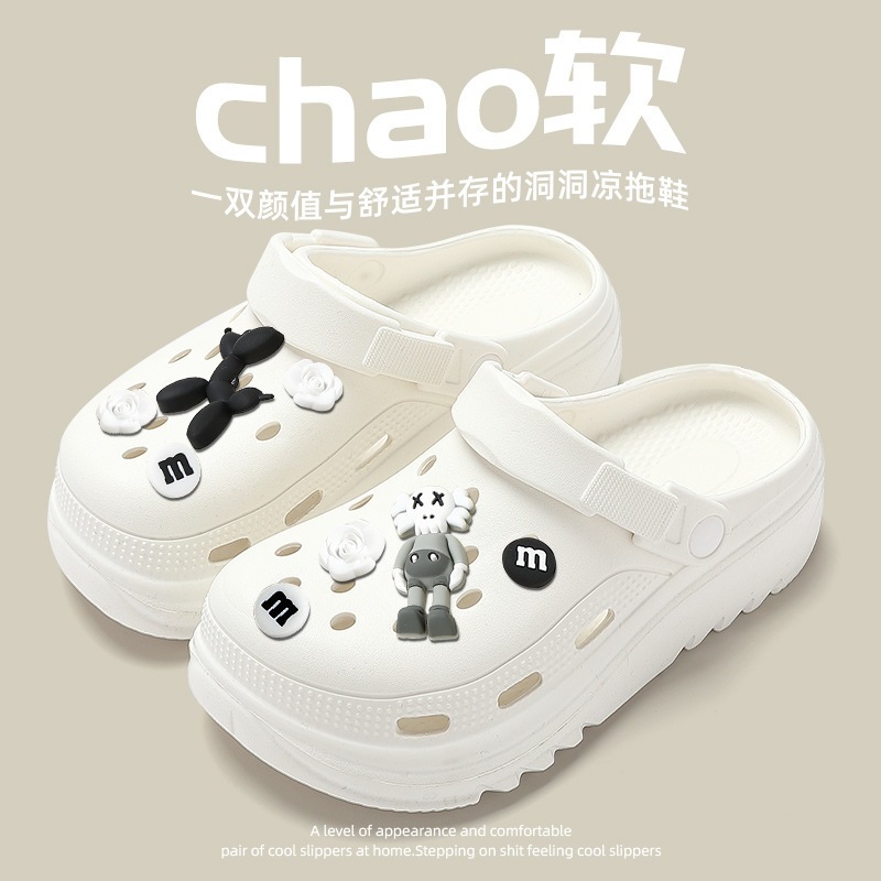 New Cartoon Slippers Women's Outwear Toe Cave Shoes Home Non-slip Student Nurse Couple Beach Slippers