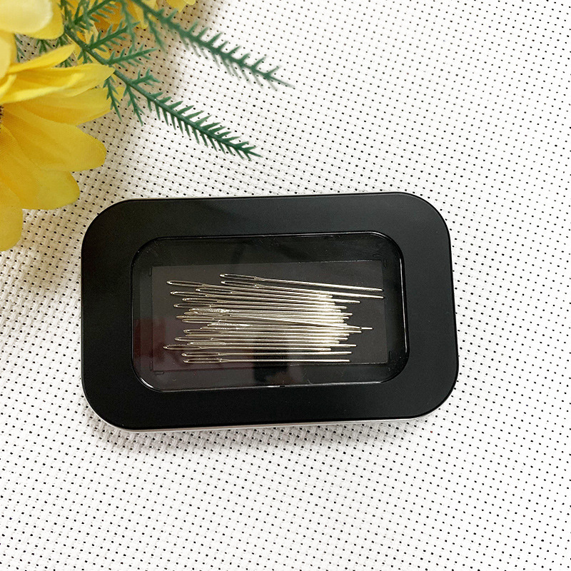 Cross stitch tool accessories black magnetic needle box frosted needle box storage embroidery needle box 0.02kg