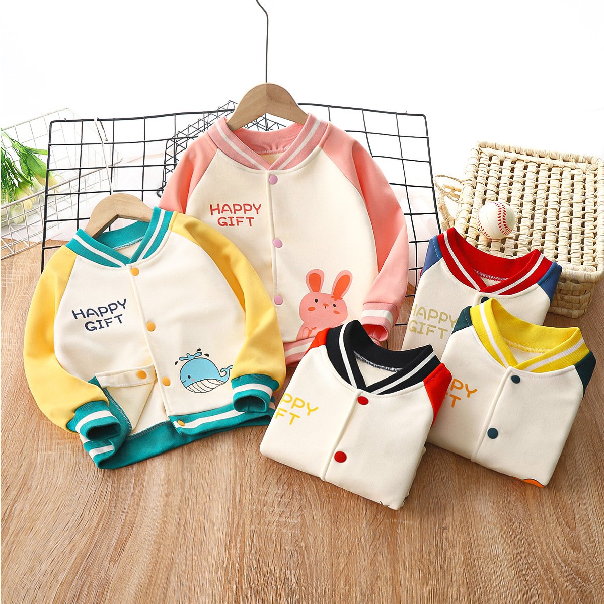 Новый детский кардиган с флисовой подкладкой для мальчиков и девочек, спортивный свитер для активного отдыха, корейская бейсбольная форма, оптовая продажа