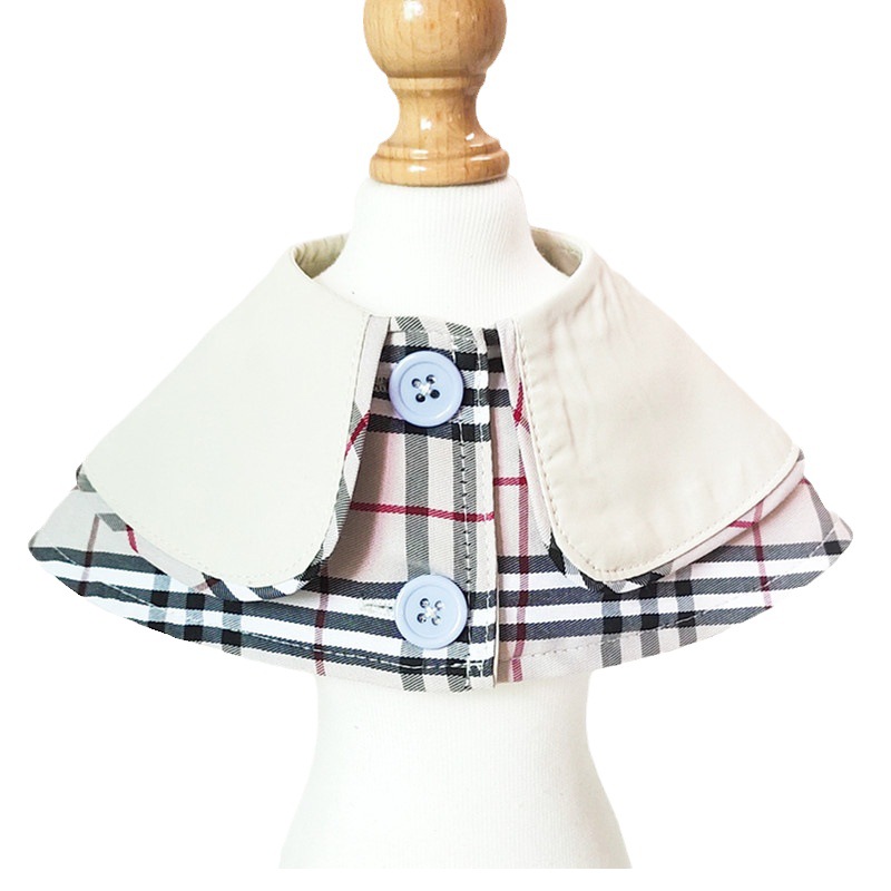 Customized Pet Dog Cotton Plaid Shawl, Medium and Small Size Dogs Scarf, Kitten Scarf, Teddy Bichon Saliva Towel