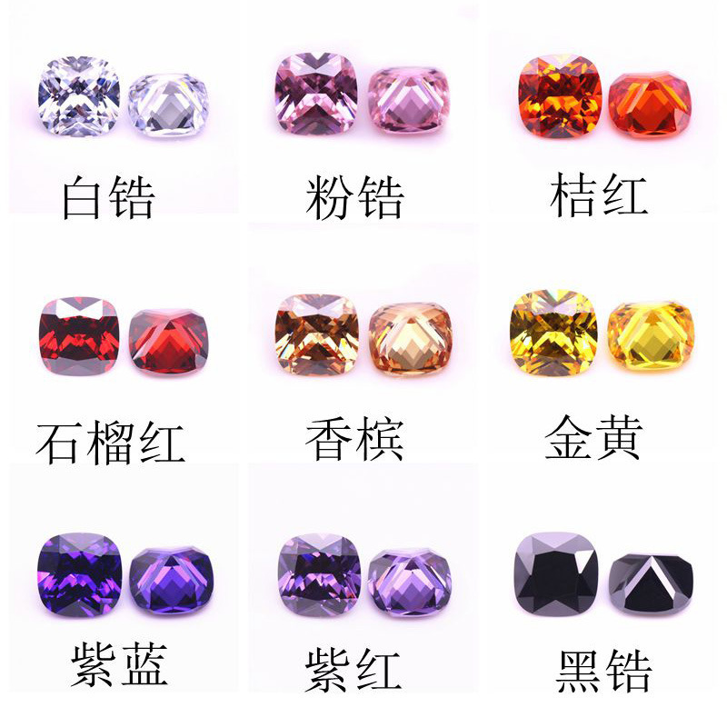 Factory Wholesale Low Price Synthetic Gem Cubic Zirconia Pad Shape Fat Square Inlaid Jewelry Zircon Bare Stone
