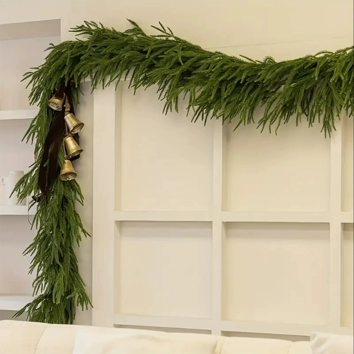 Simulation rattan Christmas decoration pine needle wreath soft glue hand Christmas rattan simulation green plant home decoration