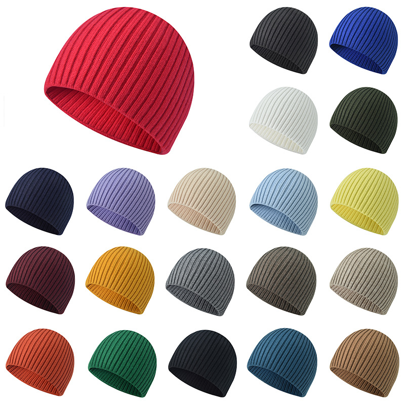 One-Piece Straight Edge Knitted Hat 2025 New Autumn and Winter Thickeneded Warm Cycling Ear Protection Hat Pure Color Baotou Hat