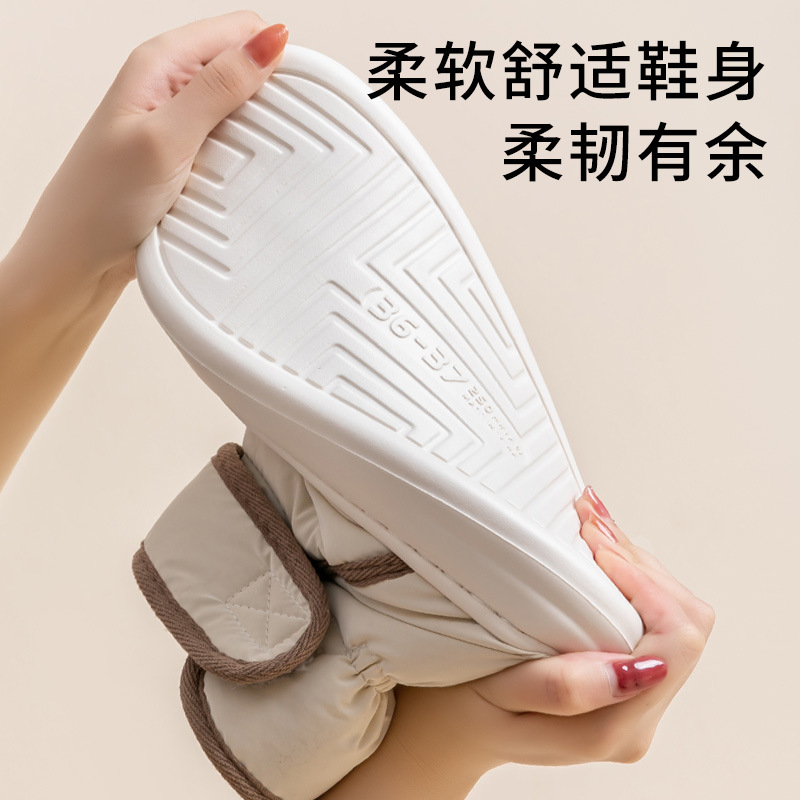 Women's Winter Outdoor Cotton Slippers 2025 New Indoor Home Warm High-Top Closed-Back Plush Cotton Shoes Wholesale
