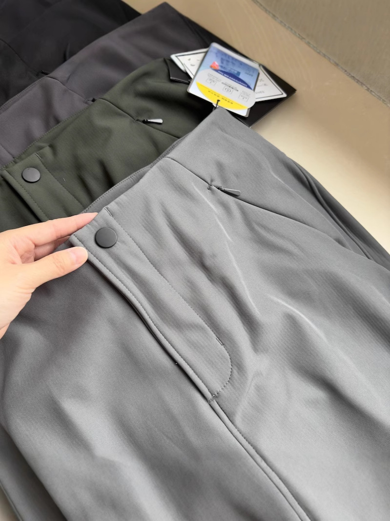 Autumn and Winter Men's Replacement Outdoor Three-Proof Technology-Sense Knob Adjustment Versatile Comfortable Warm Soft Shell Fleece-Lined Casual Pants