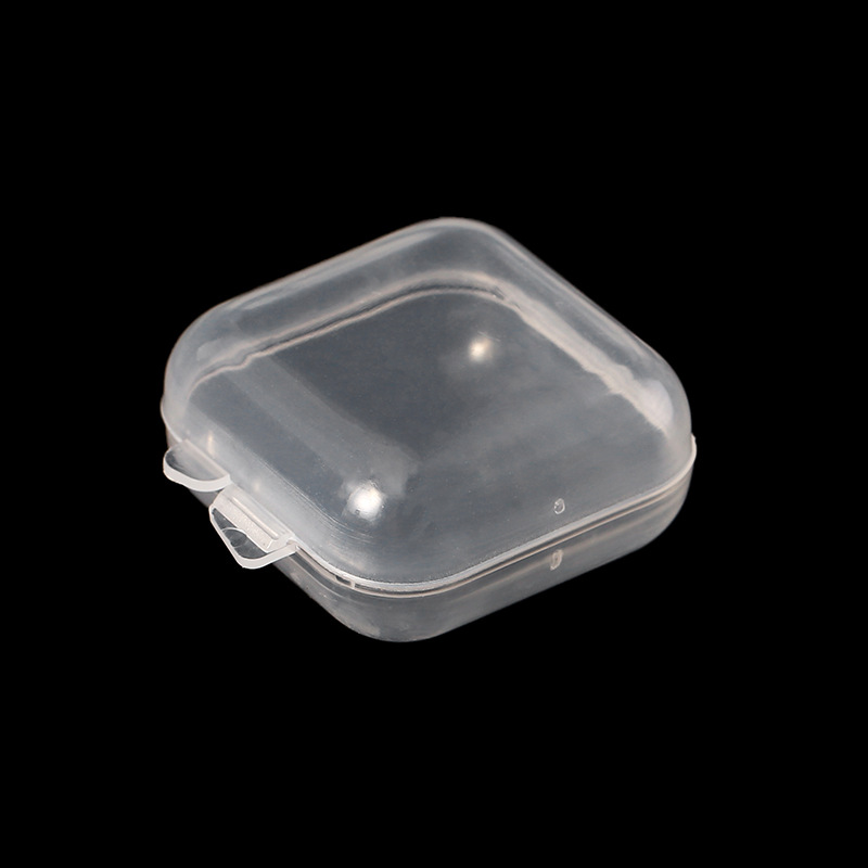 Factory Direct Sales Noise-Canceling Earplug Box Pp Single Compartment Empty Box Mini Dustproof Storage Box Transparent Small Square Box Portable