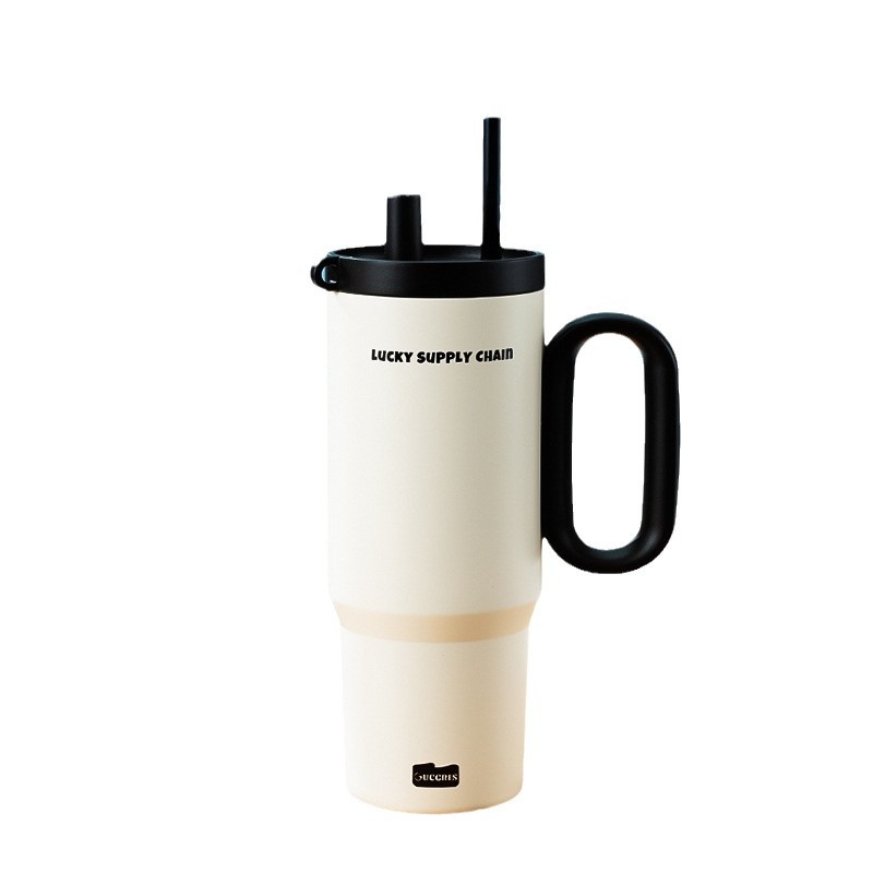 Gucgres Big Mac Straw Cup with Logo Printed on It, Insulated Large-Capacity Girls' New High-Looking Ice Cup