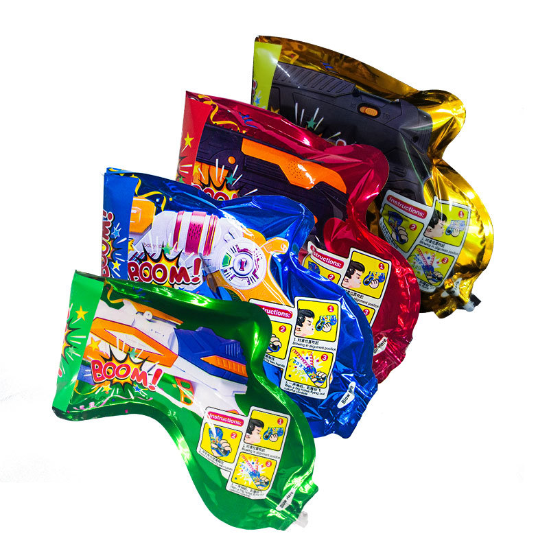 Inflatable fireworks gun birthday decoration scene layout party atmosphere Ribbon small fireworks color film Gun Christmas spray tube