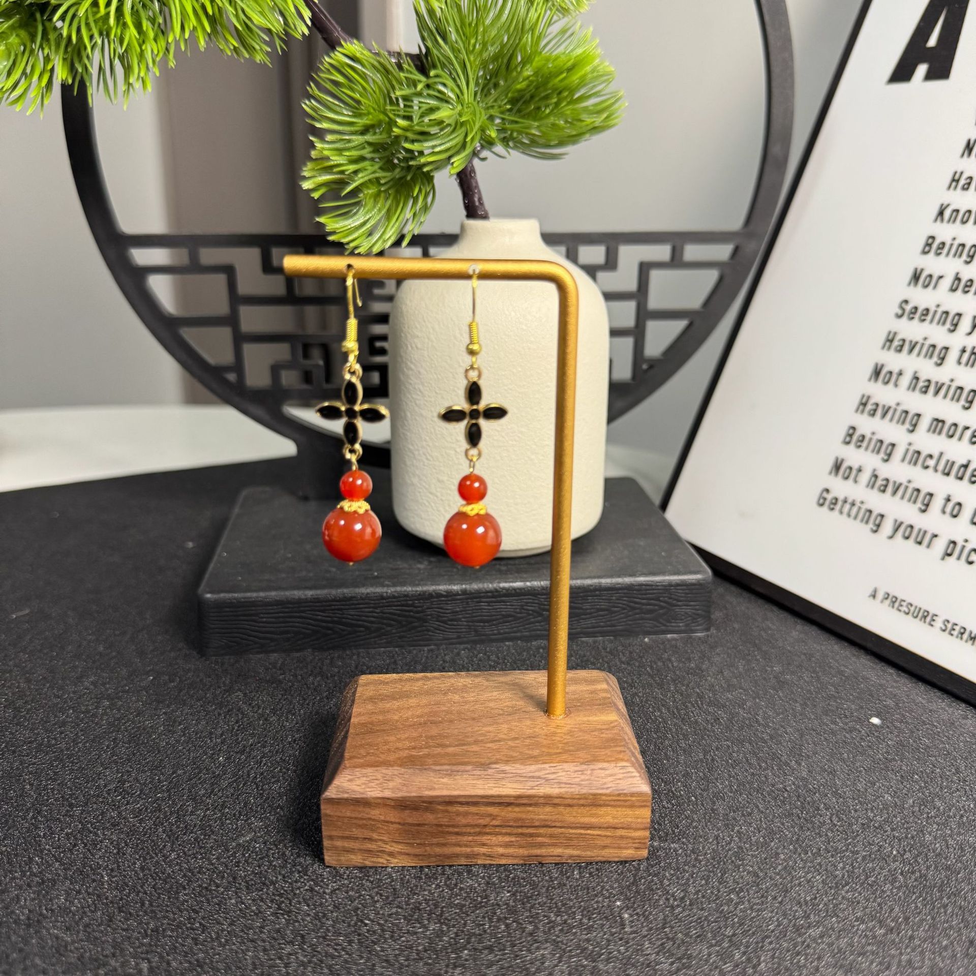 Factory Direct Supply Spot Wholesale Natural Southern Red Agate Earrings