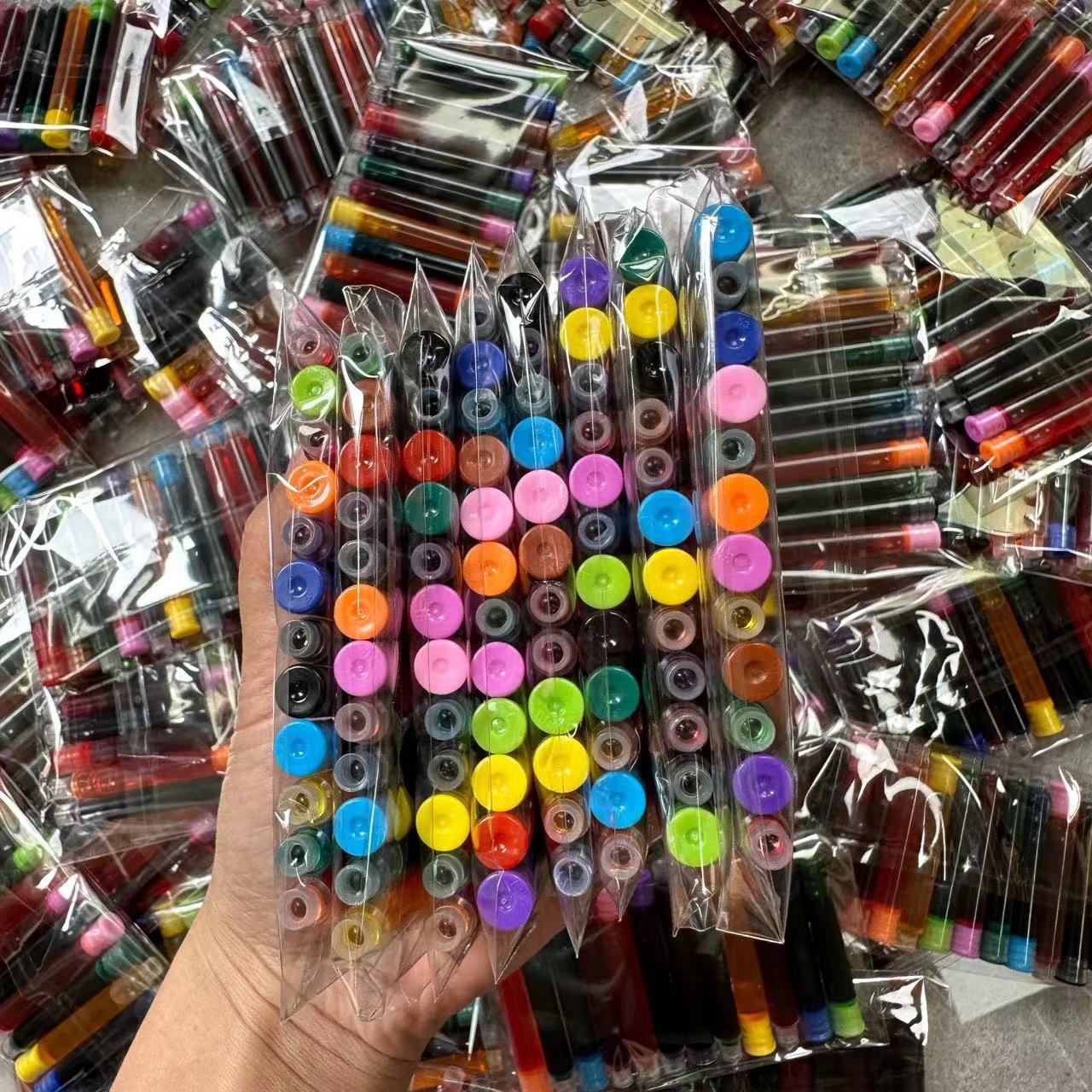 12 Color Ink Sac Student Pen Ink Sac 3.4 Caliber Pen Universal Replaceable Non-Carbon Ink Sac