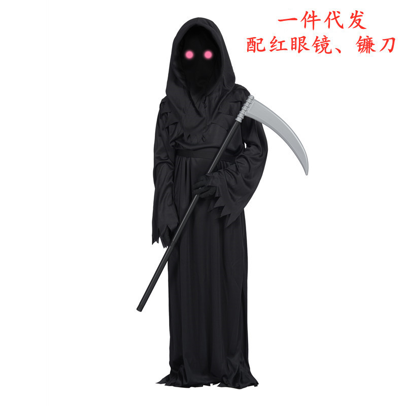 Костюм на Хэллоуин Красный Глаз Смерти для детей Темный Призрак Ужас Косплей Костюм Призрак Демон Шоу
