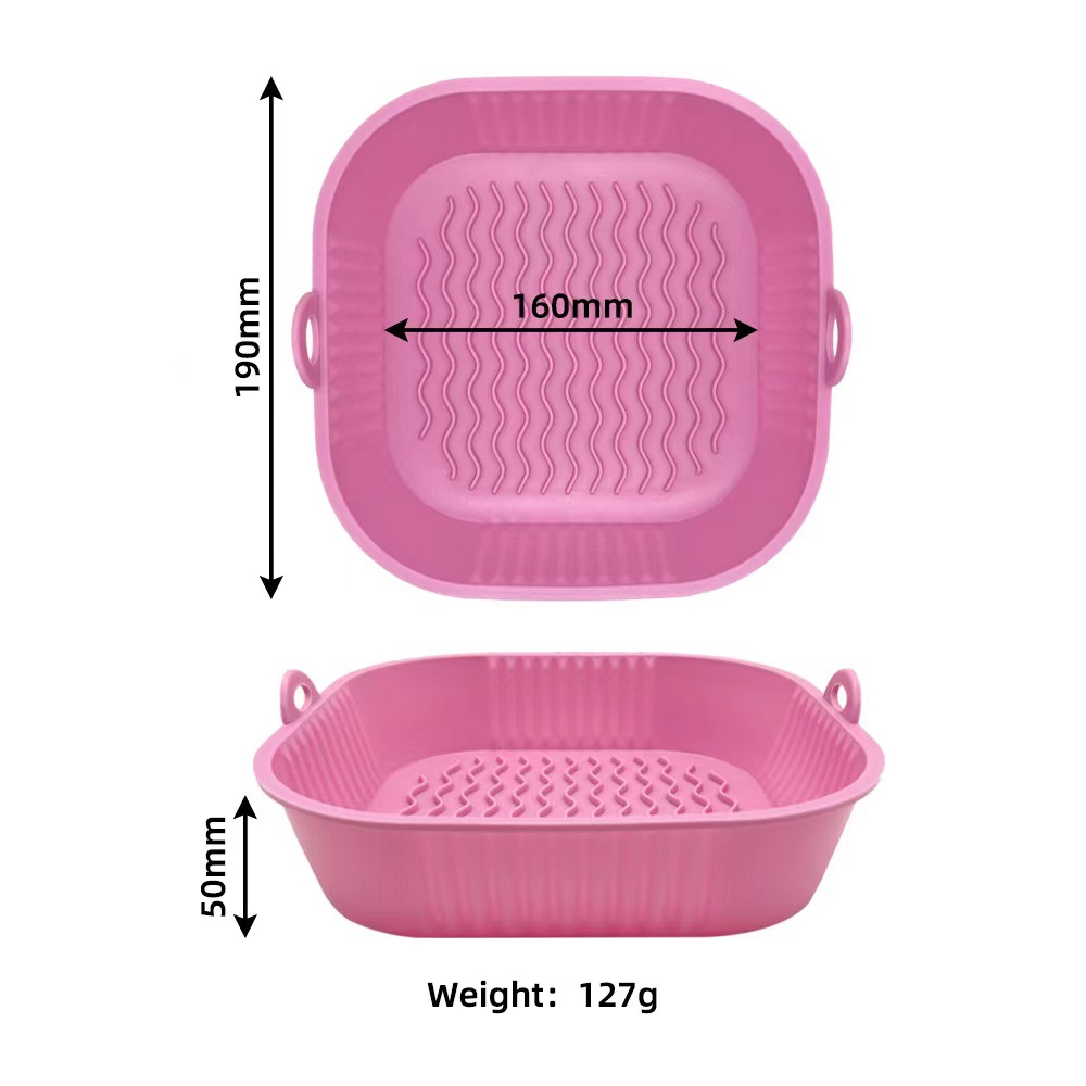 Factory direct air fryer silicone baking tray folding baking tray outdoor fruit plate