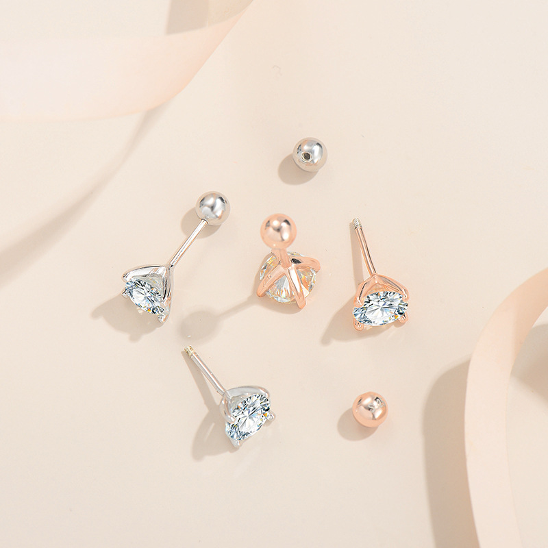 Серьги из стерлингового серебра S925, классические, с моиссанитом