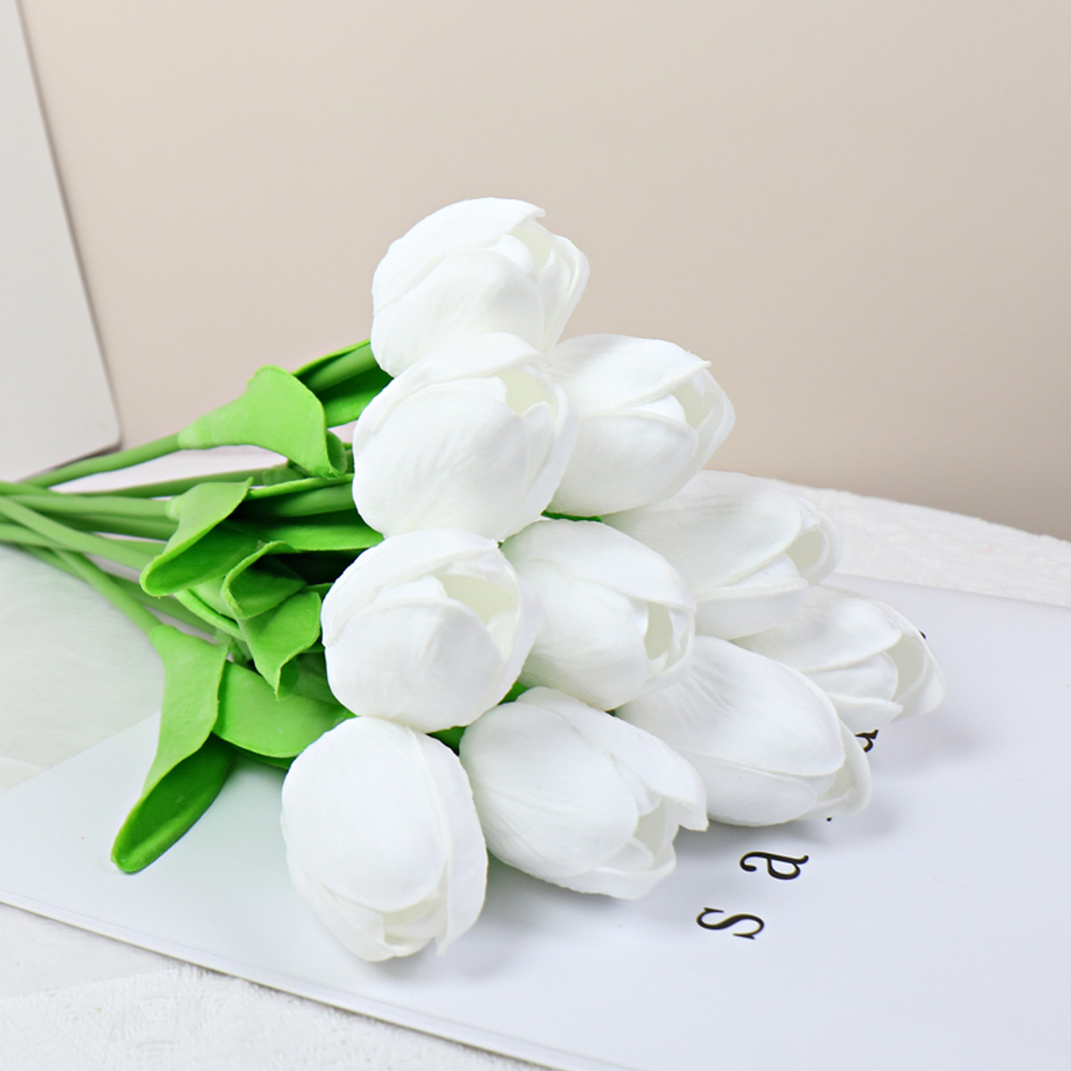 Moisturizing Pu Mini Tulip Artificial Flower Fake Flower Home Decoration Photo European Style Ornament Factory Direct Sale