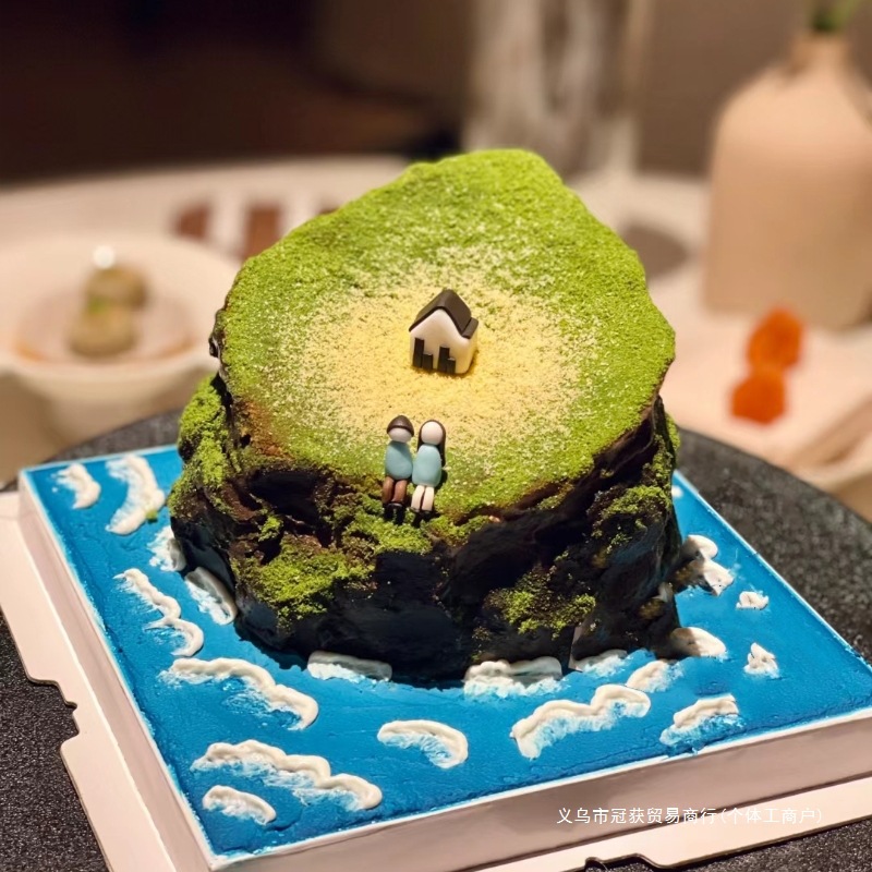 Beijing Micro-landscape Landscape Island Mountain Peak Birthday Cake Shanghai Tianjin Changsha Chengdu Xi 'an National City Delivery