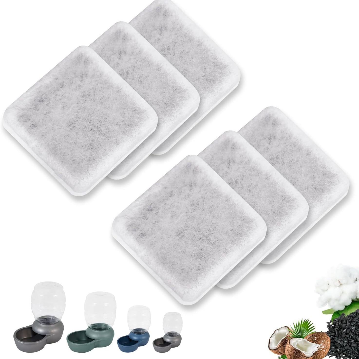 Amazon's Best-Selling Pet Water Dispenser Filter Element Petmate Coconut Shell Activated Carbon Filter Cotton Food Grade Smart