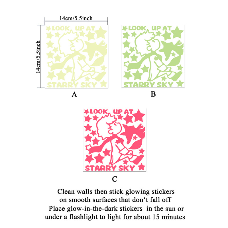 Cross-border explosions luminous fluorescent little prince fox wall stickers switch decorative stickers wholesale PVC removable