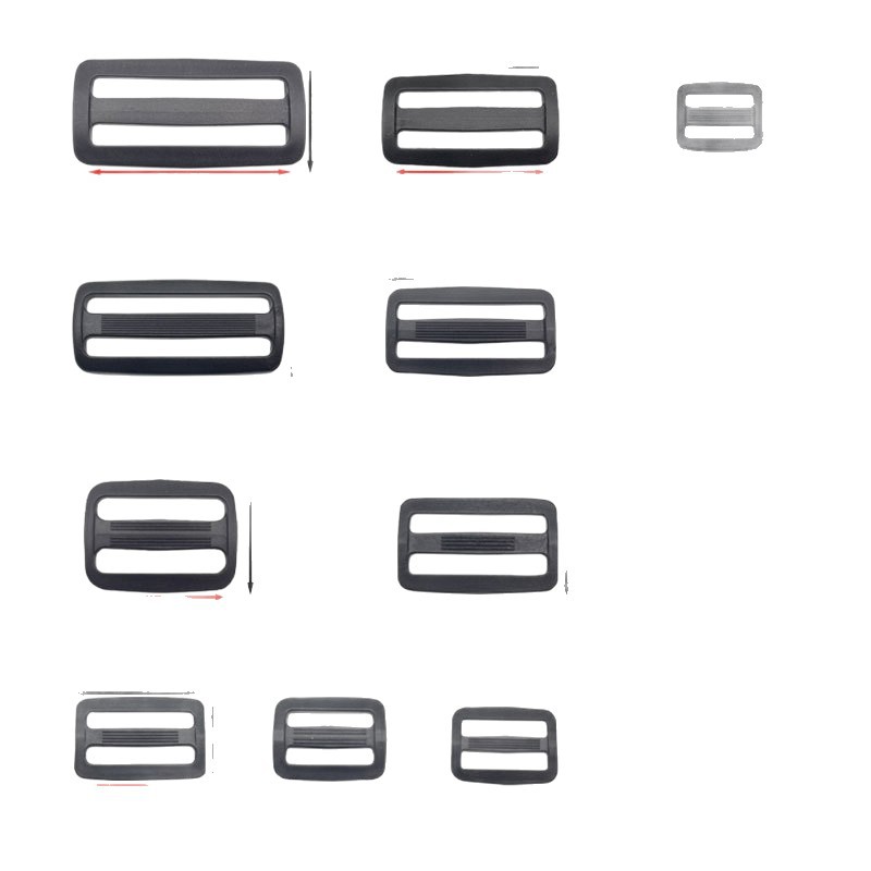 Manufacturer's Ready Stock Supply of Luggage Accessories Pom Square Buckle Plastic Black Square Buckle Strap Adjustment Buckle Three-Position Buckle Color