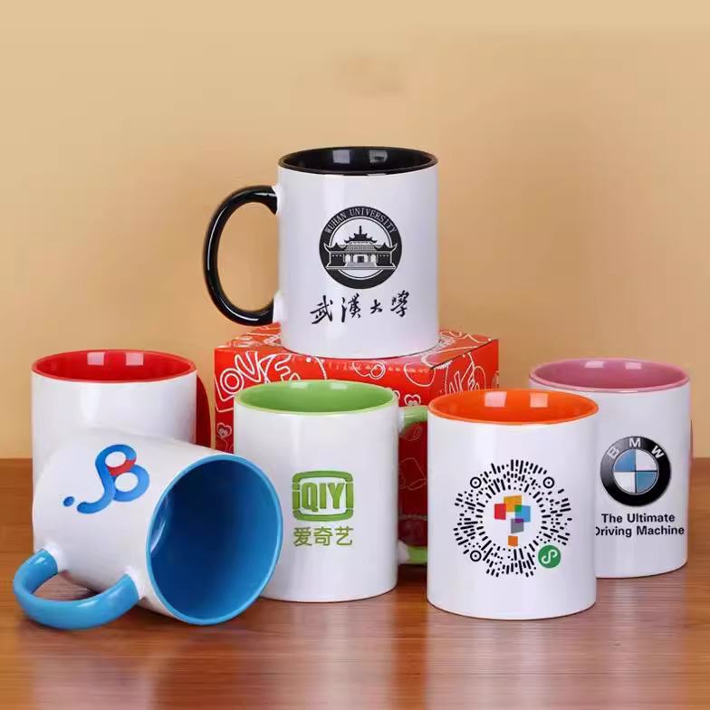 Creative Coated Ceramic Cup Color Changing Water Cup Logo Heat Transfer Advertising Gift Wholesale Mug