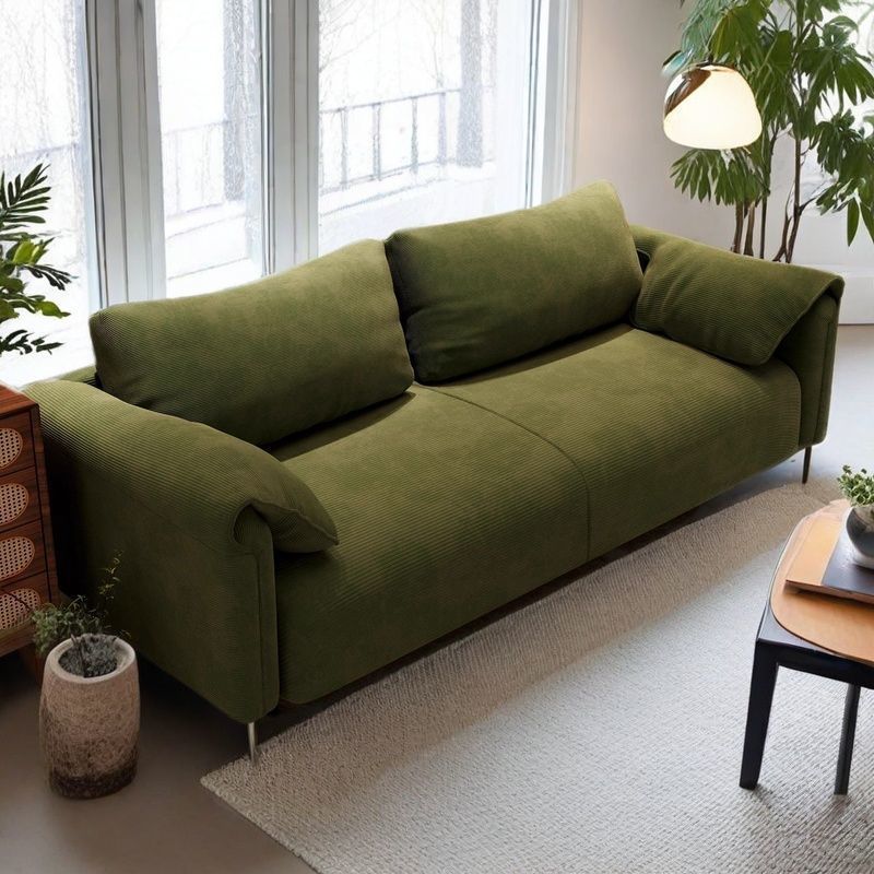 Cream Style Fabric Sofa Solid Wood Home Small Apartment Single Double Seat Style Living Room Lazy Straight Row Manufacturer