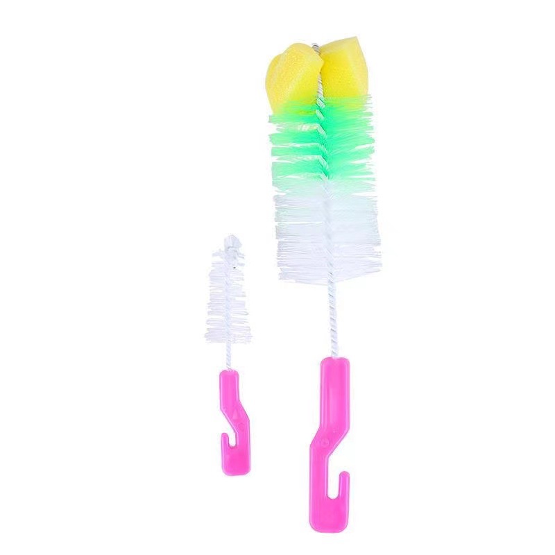 Factory wholesale baby bottle brush cup brush suit household cleaning upright nylon bottle brush two pieces