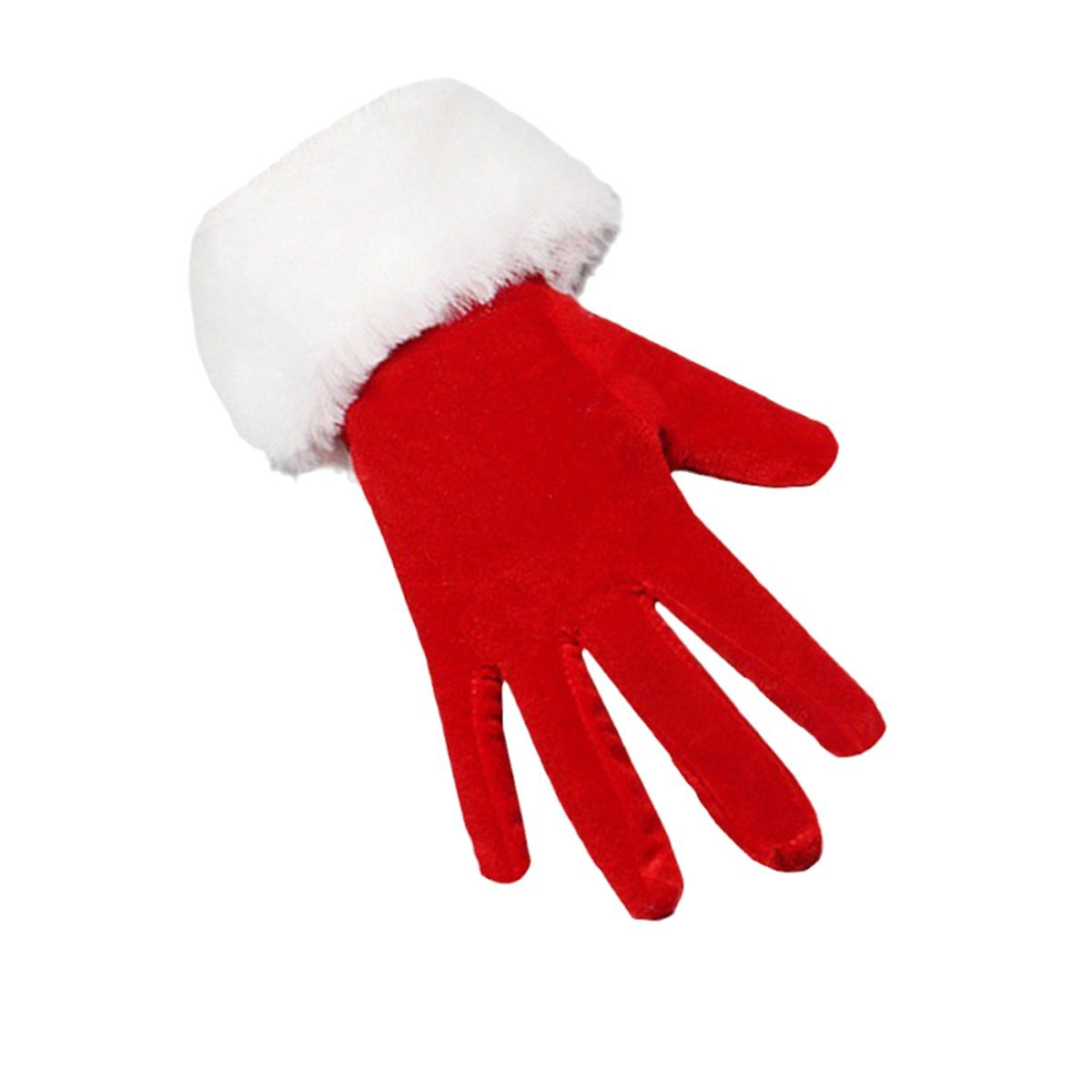 Christmas Day Short Golden Velvet Lined Mouth Gloves Party Ceremonial Performance Gloves Ball Costume Matching Gloves
