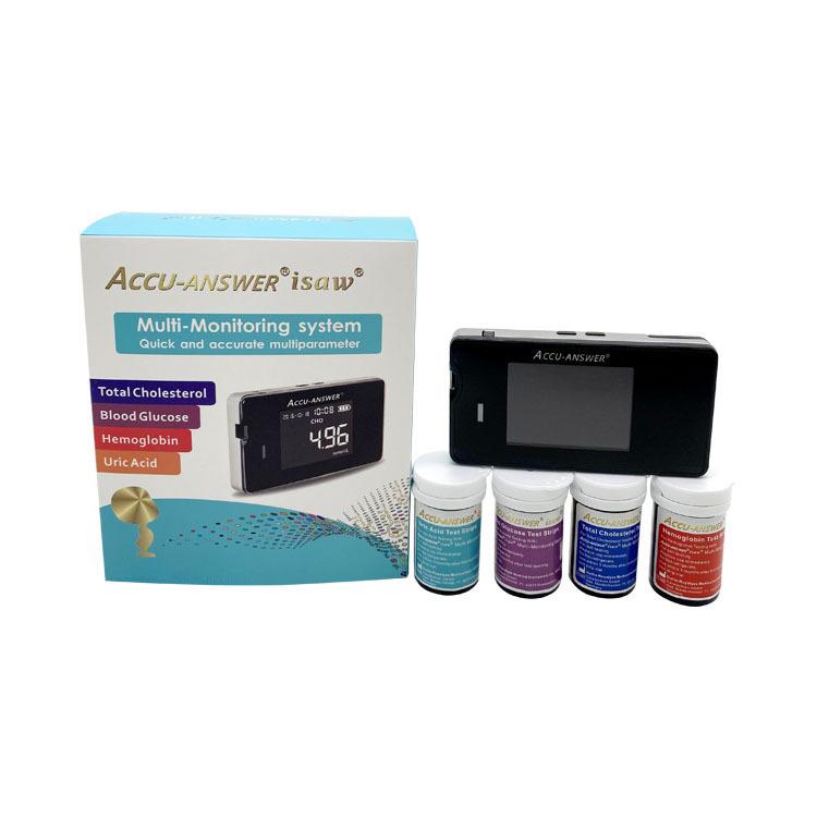 Cross-border English Accu Answer Cholesterol Blood Glucose Uric Acid Hemoglobin 4 in 1 Instrument with Test Strip