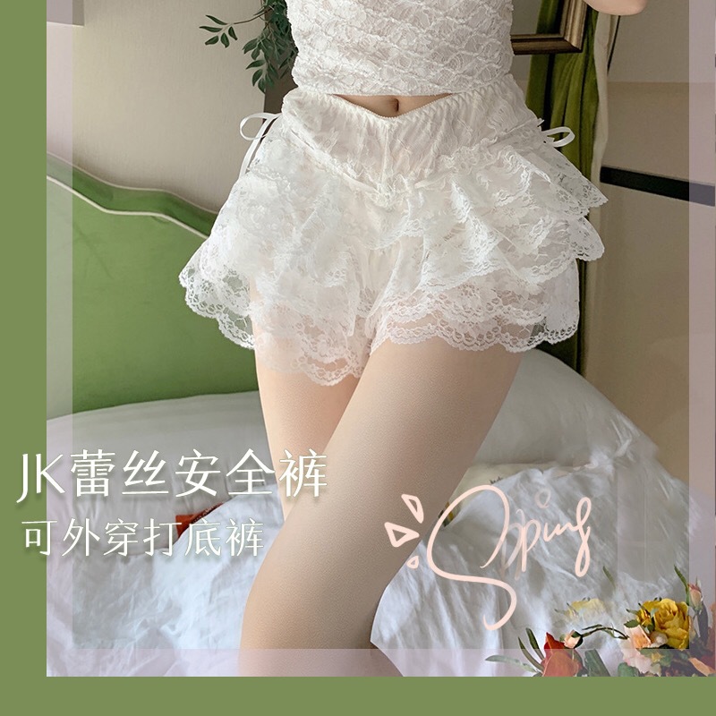 Платье-юбка с пятью слоями кружевных безопасных штанов, анти-экспозиция, можно носить снаружи, летние леггинсы из льняного шелка, пети-юбка