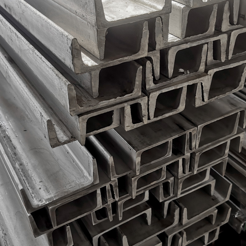 304 Stainless Steel Channel Steel Bending Hot-Rolled Cold-Drawn U-Shaped Channel Iron 201 Brushed Right Angle 8 # Laser Cutting and Punching