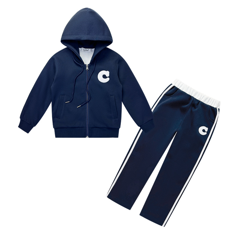 New Export Spring & Fall Girls Pure Cotton Knitted Sports and Leisure 2-Piece Set for Older Children One Piece Drop Shipping