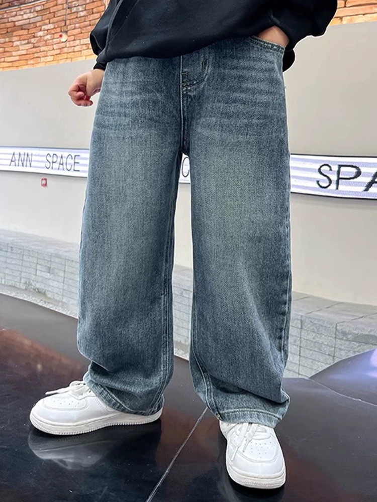 Boys Jeans 2025 New Wide Leg Children's Spring Wear Boys Children's Wear Spring and Autumn Big Kids Handsome Sports Pants