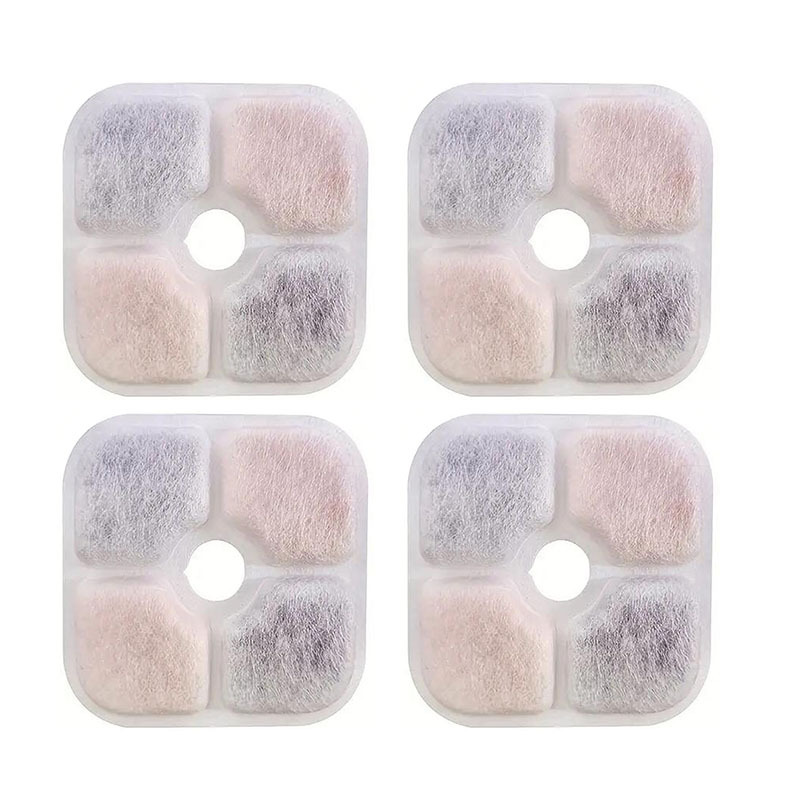 Кросс-бордерный, умный элемент фильтра для поилки для домашних животных, тройной фильтр, смола и активированный уголь, фильтр из волокна