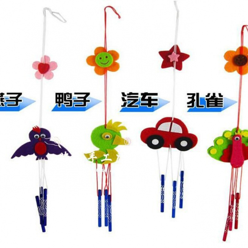Kindergarten Creative Handmade DIY Log Wind Chimes Kidsren's Educational Toys Early Kidshood Education Art Area Materials