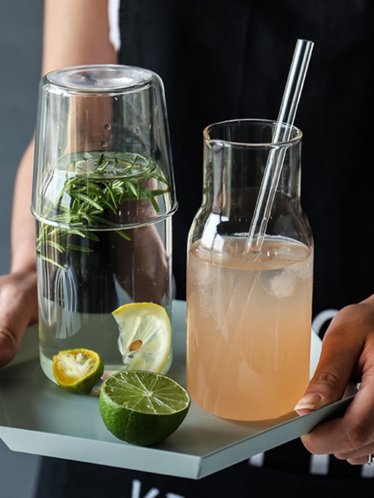 玻璃凉水壶 高硼硅玻璃家用大容量一杯一壶分体冷水壶果汁扎啤壶