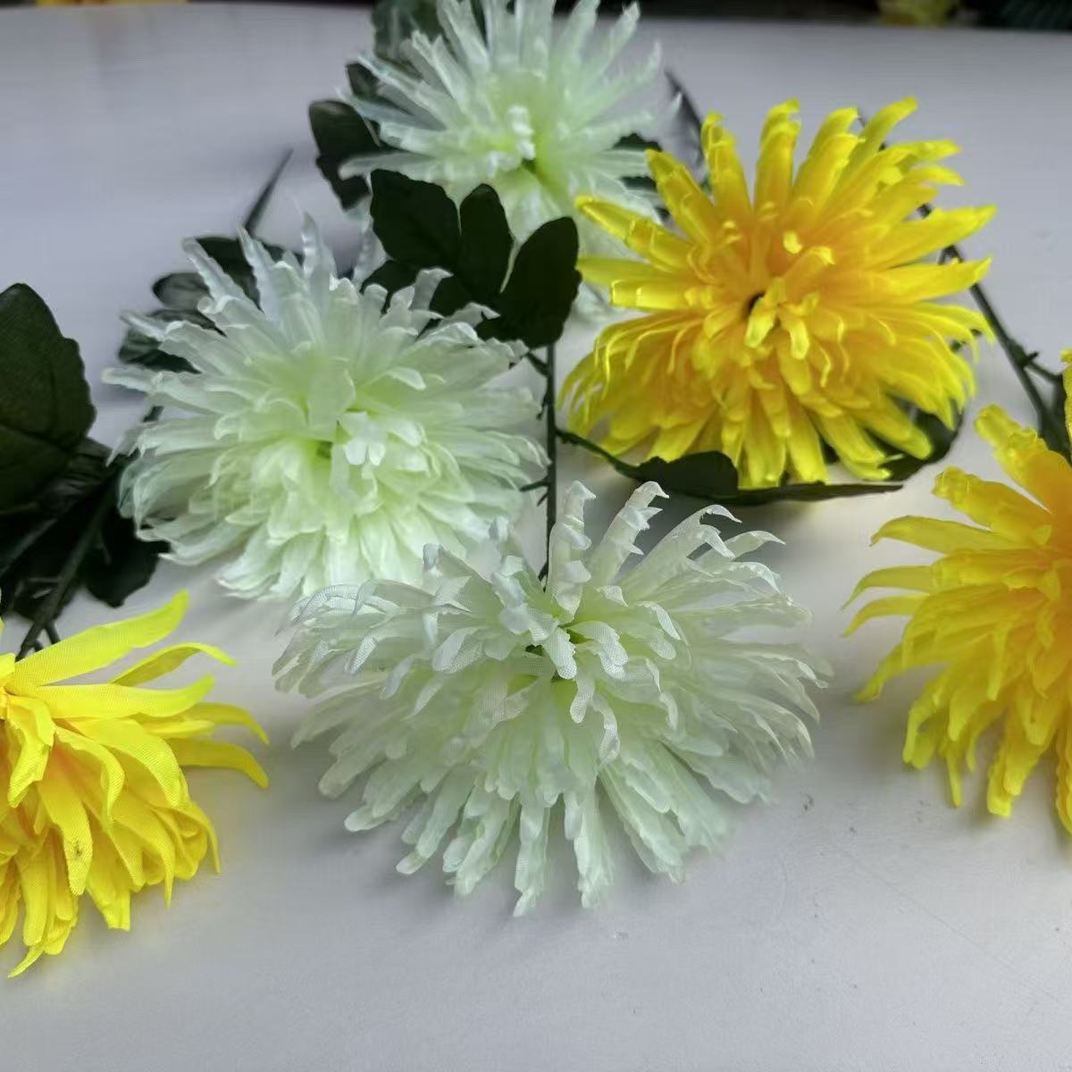 (60% повторная покупка) Искусственный хризантема, один стебель, высота 14 см, высота 40 см